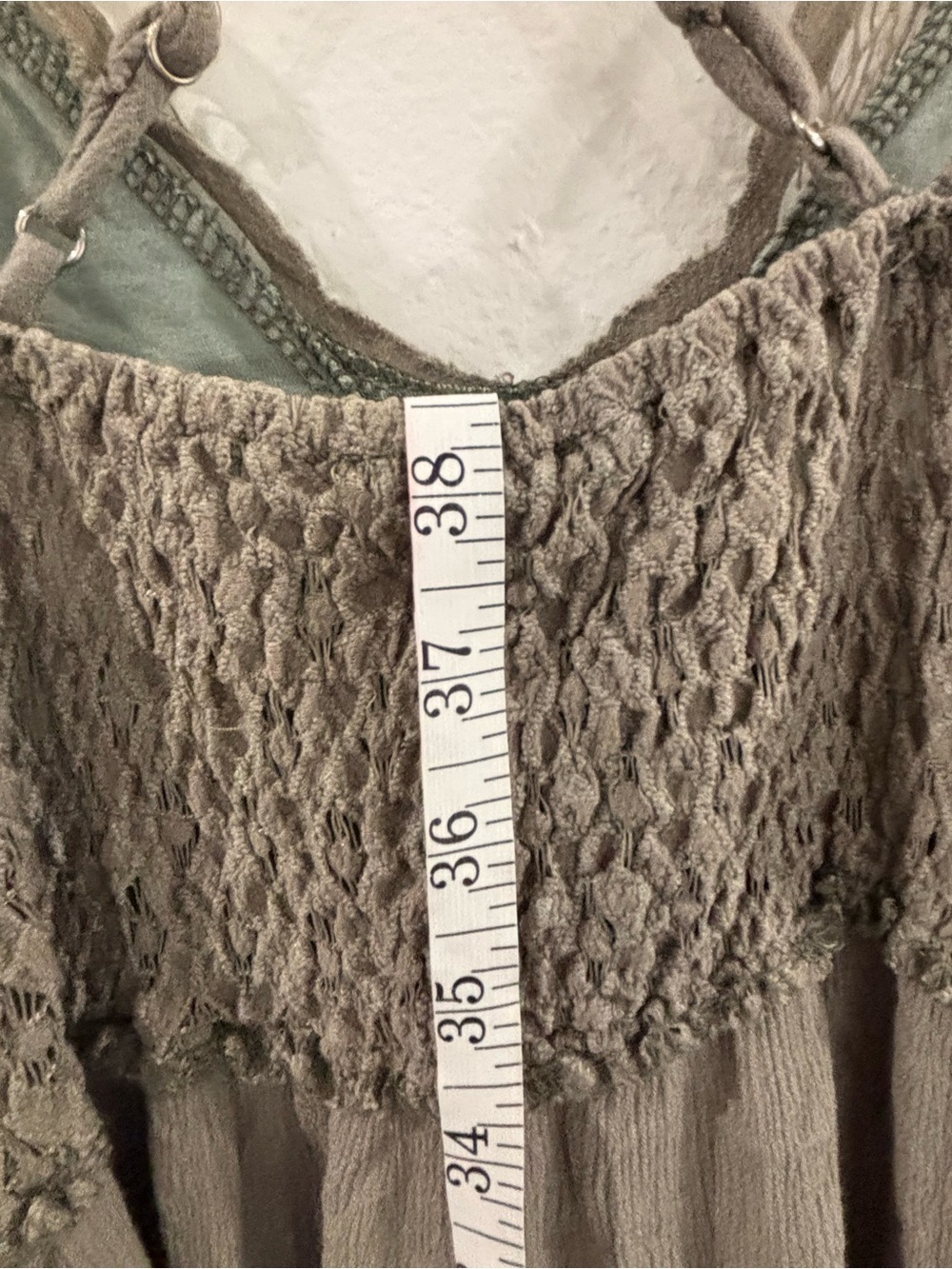 LA MIEL Olive Green Lace-Trim High-Low Slip Dress - Picture 13 of 14
